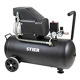 STIER Kompressor LKT 480-8-50 für Druckluft-Werkzeug, 1500 W, 8 bar, 50 Liter Tank, 35...